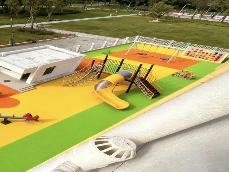 Pressure washing an outdoor EPDM surface for maintenance